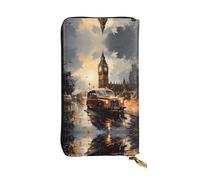 BLWSLC London Color Taxi Longue pochette, portefeuille à fermeture éclair, porte-cartes, sac de rangement portable pour pièces de monnaie de voyage adapté pour les voyages et une utilisation