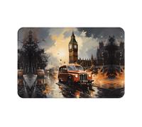 BLWSLC London Color Taxi Tapis de sol antidérapant en flanelle avec motif pour intérieur et extérieur 40,6 x 61 cm