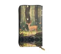 BLWSLC Long portefeuille à fermeture éclair imprimé Bambi adapté pour les voyages, le travail et les banquets