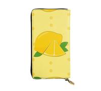 BLWSLC Long portefeuille à fermeture éclair imprimé citron de dessin animé adapté pour les voyages et les banquets