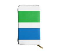 BLWSLC Long portefeuille à fermeture éclair imprimé drapeau de la Sierra Leone adapté pour les voyages, le travail et les banquets