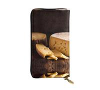 BLWSLC Long portefeuille à fermeture éclair imprimé fromage adapté pour les voyages et les banquets