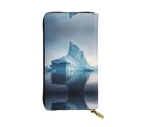 BLWSLC Long portefeuille à fermeture éclair imprimé icebergs adapté pour les voyages, le travail et les banquets