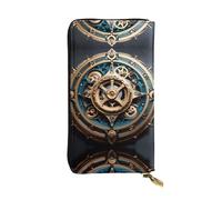 BLWSLC Long portefeuille à fermeture éclair imprimé Steampunk Gears, adapté pour les voyages, le travail et les banquets