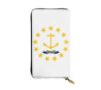 BLWSLC Long portefeuille zippé imprimé drapeau du Rhode Island adapté pour les voyages et les banquets