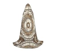 BLWSLC Longue cape à capuche avec motif circulaire classique imprimé pour les fêtes de vacances, le cosplay et les fêtes costumées