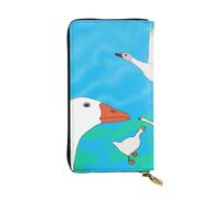 BLWSLC Longue pochette avec imprimé d'oie blanche heureuse adaptée pour les sorties, les voyages, la randonnée