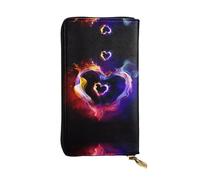 BLWSLC Longue pochette colorée en forme de cœur, portefeuille à fermeture éclair, porte-cartes, sac de rangement portable pour pièces de monnaie de voyage, convient pour les voyages et un usage