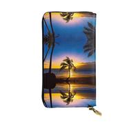 BLWSLC Longue pochette de plage hawaïenne, portefeuille à fermeture éclair, porte-cartes, sac de rangement portable pour pièces de monnaie de voyage, convient pour les voyages et un usage quotidien