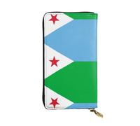 BLWSLC Longue pochette drapeau de Djibouti, portefeuille à fermeture éclair, porte-cartes, sac de rangement portable pour pièces de monnaie de voyage adapté pour les voyages et une utilisation