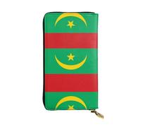 BLWSLC Longue pochette drapeau de la Mauritanie avec fermeture éclair, porte-cartes, sac de rangement portable pour pièces de monnaie de voyage adapté pour les voyages et une utilisation quotidienne