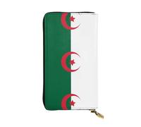 BLWSLC Longue pochette drapeau de l'Algérie avec fermeture éclair, porte-cartes, sac de rangement portable pour pièces de monnaie de voyage adapté pour les voyages et une utilisation quotidienne