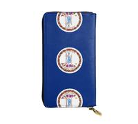 BLWSLC Longue pochette drapeau de Virginie avec fermeture éclair, porte-cartes, sac de rangement portable pour pièces de monnaie de voyage adapté pour les voyages et une utilisation quotidienne