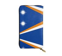 BLWSLC Longue pochette drapeau des îles Marshall, portefeuille zippé, porte-cartes, sac de rangement portable pour pièces de monnaie de voyage adapté pour les voyages et une utilisation quotidienne