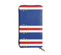 BLWSLC Longue pochette drapeau du Cap-Vert avec fermeture éclair, porte-cartes, sac de rangement portable pour pièces de monnaie de voyage adapté pour les voyages et une utilisation quotidienne