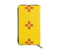 BLWSLC Longue pochette drapeau du Nouveau-Mexique, portefeuille à fermeture éclair, porte-cartes, sac de rangement portable pour pièces de monnaie de voyage adapté pour les voyages et une utilisation