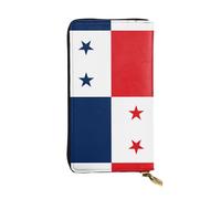 BLWSLC Longue pochette drapeau du Panama avec fermeture éclair, porte-cartes, sac de rangement portable pour pièces de monnaie de voyage adapté pour les voyages et une utilisation quotidienne