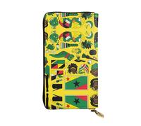 BLWSLC Longue pochette Jamaican Elements, portefeuille à fermeture éclair, porte-cartes, sac de rangement portable pour pièces de monnaie de voyage adapté pour les voyages et une utilisation