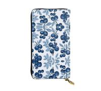 BLWSLC Longue pochette Yummy Blueberries. Portefeuille imprimé à fermeture éclair adapté pour les voyages et les banquets
