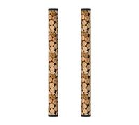 BLWSLC Lot de 2 bouchons de bouteille de vin avec poignées de porte de réfrigérateur à motif vintage, convient pour micro-ondes et lave-vaisselle.