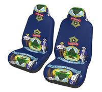 BLWSLC Lot de 2 housses de siège de voiture, SUV, camions, camionnettes, housses de siège de voiture, motif drapeau de l'État du Maine