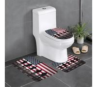 BLWSLC Lot de 3 tapis de bain absorbants à motif drapeau américain pour les anciens combattants, adaptés pour les maisons, les spas et les hôtels