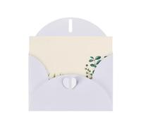 BLWSLC Lot de cartes de vœux blanches avec enveloppe Motif herbe 15,2 x 10,2 cm