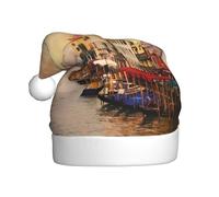 BLWSLC Magnifique chapeau de Noël imprimé vue sur le canal de Venise pour adulte - Chapeau de décoration de Noël adapté pour les spectacles sur scène, les fêtes de vacances