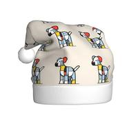 BLWSLC Mondrian Abstractionisme Petit Animal Imprimé Adulte Chapeau de Noël Décoration de Noël Chapeau Convient pour les spectacles sur scène, les fêtes de vacances