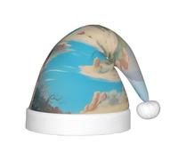 BLWSLC Oasis in the desert Chapeau de Noël imprimé pour enfants Chapeau de Noël festif adapté pour les fêtes de vacances et les vêtements d'hiver en plein air