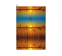 BLWSLC Option pratique serviette de golf imprimée Reeds by the River avec mousqueton adapté aux sacs de chariot de golf, un accessoire essentiel pour les golfeurs 16 x 24