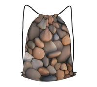 BLWSLC Pebbles in the beach Sac à dos de voyage avec cordon de serrage Sac à dos portable adapté pour les voyages courts, noir, Medium