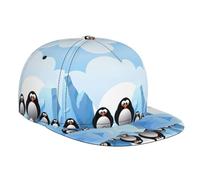 BLWSLC Penguin Antarctica Ice Printed Hip-Hop Casquette de baseball réglable adaptée pour voyage, randonnée et entraînement Noir