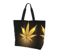 BLWSLC Petit garçon et fille dans un sac à bandoulière à motif pompiers, organiseur réutilisable, adapté pour les voyages, la gym et le yoga., Cannabis doré, Taille unique