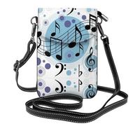 BLWSLC Petit sac à bandoulière léger à pois imprimé notes de musique sac à bandoulière pour femme avec emplacements pour cartes adapté pour un usage quotidien et les voyages