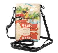 BLWSLC Petit sac à bandoulière léger imprimé île de Cuba pour femme avec emplacements pour cartes, adapté pour un usage quotidien et les voyages