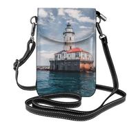 BLWSLC Petit sac à bandoulière léger Light House Ocean imprimé sac à bandoulière pour femme avec emplacements pour cartes adapté pour un usage quotidien et les voyages
