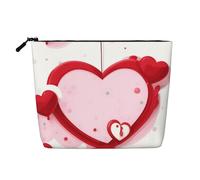BLWSLC Petit sac de maquillage imprimé cœur rouge, sac de rangement, adapté pour le rangement quotidien, un incontournable pour les voyages d'affaires.
