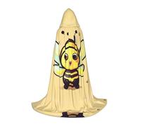 BLWSLC Petite cape à capuche imprimée abeille jaune pour fêtes de vacances, cosplay et fêtes costumées