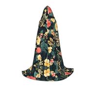 BLWSLC Petite cape à capuche imprimée de fleurs de minuit pour les fêtes de vacances, le cosplay et les fêtes costumées