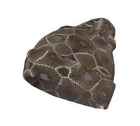 BLWSLC Petoskey Bonnet en tricot à motif pierres, chaud sans bords, convient pour l'intérieur et l'extérieur, les voyages ou les activités de plein air. Noir