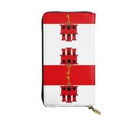 BLWSLC Pochette longue avec motif drapeau de Gibraltar avec fermeture éclair, porte-cartes, sac de rangement portable pour pièces de monnaie de voyage adapté pour les voyages et une utilisation