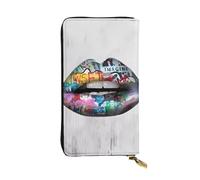 BLWSLC Pochette longue pochette graffiti avec fermeture éclair, porte-cartes, sac de rangement portable pour pièces de monnaie de voyage, convient pour les voyages et un usage quotidien