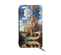 BLWSLC Portefeuille à fermeture éclair imprimé Anime Castle Sky adapté pour les voyages, le travail et les banquets