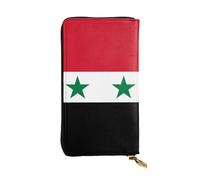 BLWSLC Portefeuille à fermeture éclair imprimé drapeau de la République arabe syrienne pour les voyages, le travail et les banquets