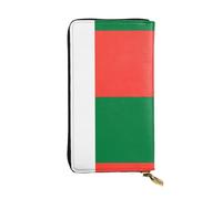 BLWSLC Portefeuille à fermeture éclair imprimé drapeau de Madagascar pour les voyages, le travail et les banquets