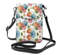 BLWSLC Portefeuille et sac à bandoulière imprimé citrouille vive aquarelle, élégant, parfait pour le shopping, les voyages, le camping et une utilisation quotidienne.