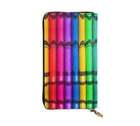 BLWSLC Portefeuille long avec fermeture éclair imprimée crayons de couleur adaptée pour les voyages et les banquets