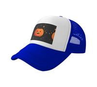 BLWSLC Pumpkin Laugh Casquette de baseball en maille noire réglable pour voyage et pêche, bleu, Taille unique