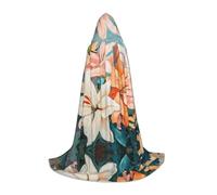 BLWSLC Pure Lily imprimée longue petite cape à capuche pour fêtes de vacances, cosplay et fêtes costumées